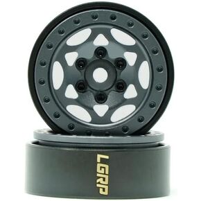 Little Guy Racing Parts Ghost Series 1.0 Beadlock Wheels Compatible with 1/18 & 1/24 Scale RC Axial SCX24, RGT, Element, Enduro, URUAV, Gun Metal, 28mm (1.1") x 31mm x 13mm (4 Wheels Per Order)
