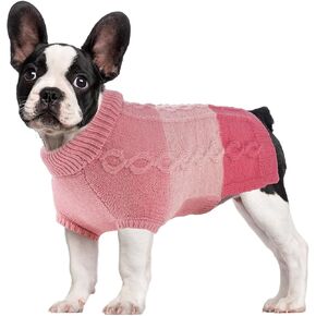 Dog Warm Knitted Sweater - Breathable Dog Turtleneck Sweater Soft Classic Cable Knitted Sweaters, Winter Pullover Puppy Clothes for Small Dogs (Sage Green, L)