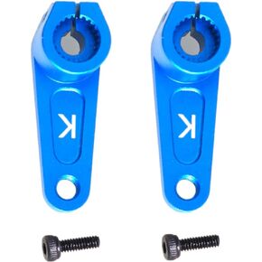 2 Sets Alloy 23T Steering Servo Arm TRF Servo Horn 42249 for Tamiya FUTABA Servo RC Car Upgrade Parts Accessories (Blue)