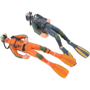 jojofuny 2Pcs Desktop Diver Ornaments - Scuba Diver Toy, Scuba Diver Figurines, Diver Figures Imitated, Scale Models People, for Swimmers Figurines Scuba Diver People Figurines DIY