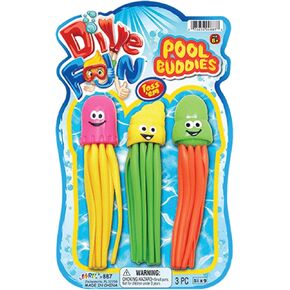 JA-RU 3 Pack Diving Buddies Dive Game Diving Toys Fun Swimming Pool Dive Toys Gem Diving Swimming Training Toy for Kids Sinker Toy 887-1A