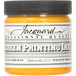 Jacquard Professional Screen Print Ink, Water-Soluable, 4oz Jar, Golden Yellow (102)