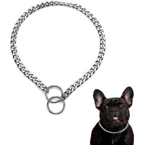 Dog Choke Collars for Small Dogs, Dog Chain Collars Slip P Chain Choker Metal Link Dog Collar Training Heavy Duty Martingale Puppy Collar for XS Small Medium Large Big XL Breed Dogs, XS