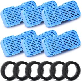 AOOGITF Official Cat Water Fountain Filters, 12 Packs(6 Filters + 6 Sponges) Cat Fountain Replacement Filters for AOOGITF Cat Fountain, with Activated Carbon Filter, Ultra-fine Fiber