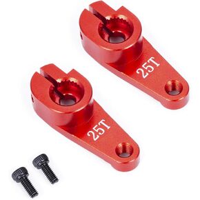 2Pcs 25T Servo Horn 15mm 18.5mm Metal 25 Teeth Steering Servo Arm Compatible with 1/10 RC Off-Road Crawler Drift Racing Car (15mm 25T)