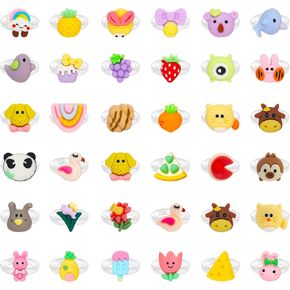 SOTOGO 36 Pieces Little Girl Rings Jewelry Rings Girl Pretend Play Rings and Dress up Rings, Little Girls Gift