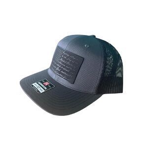 BUBBLEHEAD INK Handmade Adjustable Snapback Hat, Patriotic American Flag Patch, Baseball Cap, Trucker Hat, Mens, Womans, Headwear, USA, Gift, Tiktok, (Charcoal/Black)