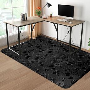 Vicwe Office Chair Mat for Hardwood Floor,46" x 60" Large Office Chair Mats, Anti-Slip Computer Chair Mat for Gaming Rolling Chair, Desk Chair Mat for Home, Office (Black)