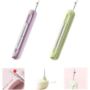 LENGll 2Pcs 2 in 1 Automatic Needle Threaders Seam Ripper, Seam Rippers for Sewing and Crafting, Quick Needle Threader Tool for DIY, Sewing Machine Supplies, Quilting and Embroidery Tools