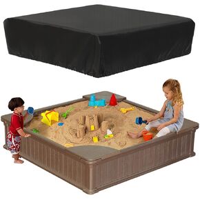 NEVERLAND Waterproof Sandboxes Cover, Square Heavy Duty Outdoor Sand Box Cover, UV Resistant and Dustproof, Suitable for Protecting Children's Sandbox and Toys (Black, 49" X 49" X 8")