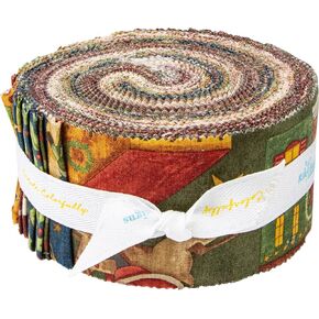 Teresa Kogut Up on The Housetop Rolie Polie 40 2.5-inch Strips Jelly Roll Riley Blake RP-14730-40