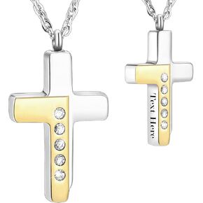SOITIS Personalized Cylinder Cremation Jewelry for Ashes Custom Urn Necklace for Ashes Stainless Steel Memorial Urn Pendant Necklace
