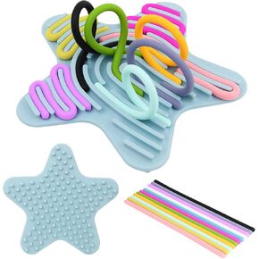 Sensory Activity Board Sensory Toys for Kids Calming Fidget Toy for Stress Relief,Anxiety,ADHD,Silent & Mess-Free,Autism Sensory Products for Kids 3+ & Adults,Kids Travel Activity Toys (Blue)