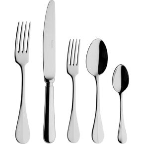 Luxury French Cutlery Set - 5 Piece Silverware Set, Includes Forks, Spoons & Knive, Stainless Steel Flatware, Dishwasher Safe, Blois Collection