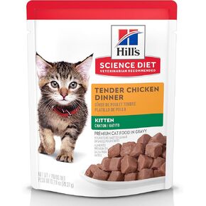 Hill's Science Diet Kitten, Kitten Premium Nutrition, Wet Cat Food, Chicken Stew, 2.8 oz Pouch, Case of 24