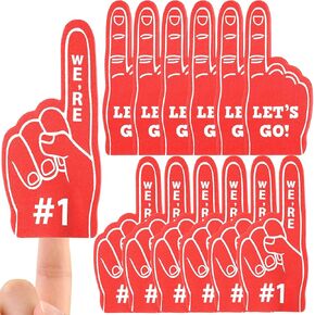 12pcs Foam Finger Mini Foam Fingers 5 Inch Cheerleading for Sports Foam Finger for Sports Events Games Sports Themed Birthday Party (Red)