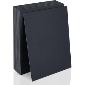 MUXHEL 50 Sheets Book Board 11 x 8.5 Inch, Black Binders Board 1.5mm Thick, Heavy Duty Chipboard Book Board for Book Binding