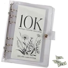 Monthly Savings Challenges Binder, 12-Month Envelopes Money Saving Challenge Binder, Money Saver Binder to Save 5K/10K Dollars, Money Binder for Cash Saving (10k)