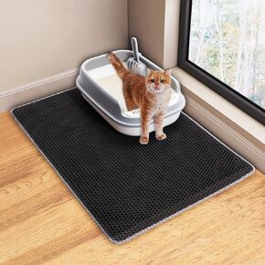 Cat Litter Box Mat, Cat Litter Mat Litter Trapping Mat, 2 Layer Pet Matt for Cat, 32"x22" Waterproof Urine Proof Litter Catcher Mat Rug for Floor, Clean Easily, Soft Eva Non-Slip, Collapsable, Medium