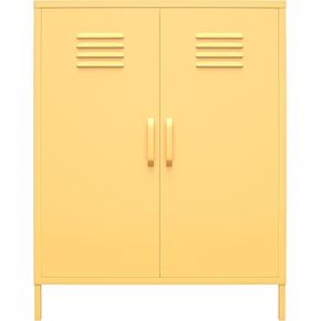 Novogratz Cache 2 Door Metal Locker Storage Storage Cabinet ، أصفر