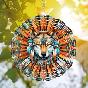 Chihuahua Native American Wind Spinner, Chihuahua Native American Wind Spinner Hanging for Yard and Garden, Unique Gift Wind Spinner, 3D Hanging Wind Spinner Outdoor
