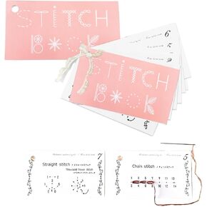 2 PCS Creative Mini Sewing Book, Creative Mini Sewing Book Embroidery, DIY Creative Mini Sewing Card Set, Embroidery Stitches Book, Learn A Variety of Sewing Techniques