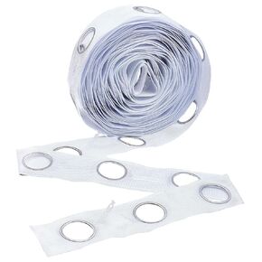 BENECREAT 21.9 Yards Drapery Curtain Heading Grommet Tape, 2.95 Inch Wide White Curtain Cloth Tape with Grommets, Curtain Heading Tape for Curtain Sewing DIY, Hole: 1.7 Inch