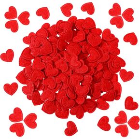 600 Pcs Valentine's Day Felt Hearts Decoration Heart Confetti Bulk Felt Hearts Stickers Cute Heart Shape Felt Balls Small Hearts for DIY Crafts Wedding Decor(Red)
