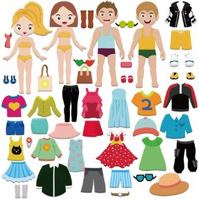 47 Pcs Felt Flannel Boards Stories Set Dress Me Up Fun Classroom Learning Activities Dress Up Home Felt Board for Wall Preschool Crafts Storytelling Early Learning Interactive for Gifts