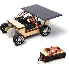 STEM Solar Power Car Kit with Remote Control for Kids Age 8-12 – DIY Science Experiment, Wood Building Project, Perfect Educational Gift for Boys & Girls 8 9 10 11 12 Years Old