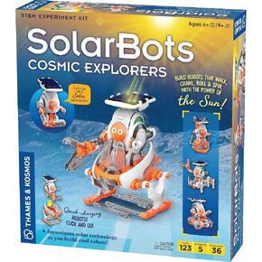 Thames & Kosmos SolarBots: Cosmic Explorers STEM Experiment Kit | Build 5 Solar-Powered Robots That Walk, Crawl, Spin & Roll, No Batteries Required, Solar Panel Included, Explore Solar Technology