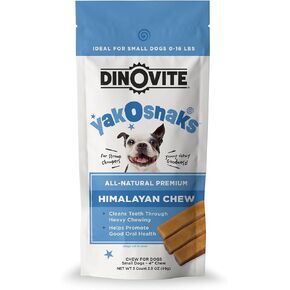 Dinovite YakoSnaks - Himalayan Yak Chews for Dogs - Long Lasting and Low Odor Yak Cheese Dog Chews (Small Dogs)