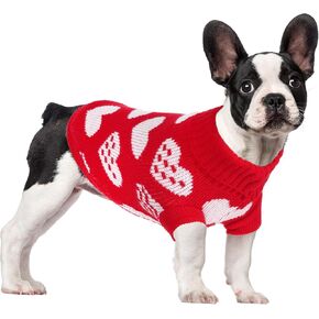 choyaxo Knitted Dog Sweaters Valentine’s Day Heart Sweater for Small Medium Large Kitten Puppy Christmas