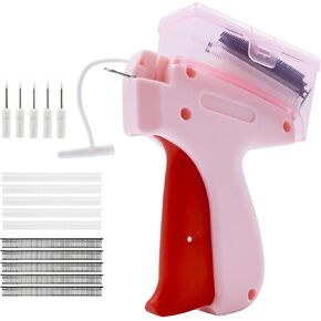 Mini Stitch Gun للملابس ، وعلامة البندقية للملابس: Price Price Gun Fixer - 5 Needle 1000 Black و 1000 White Hackers (Pink)