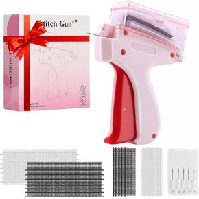 Sewn Quick Mini Stitch Gun – Clothing Fixer with 1200 Fasteners & 5 Needles, Durable Tagging Gun for Quick Clothing Repairs & Hemming.