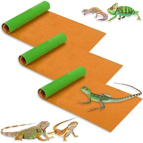 Tfwadmx 3 Pcs Reversible Reptile Carpet Mat 23.6" x 15.7" Terrarium Bedding Substrate Liner Reptile Cage Mat Supplies for Leopard Gecko Lizard Bearded Dragon Tortoise Snake Chameleon