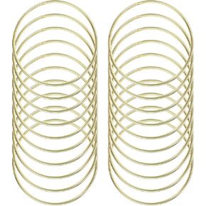 20 PCS 3 بوصة حلقات معدنية للحرف ، حلقة Macrame Hoops ، حلقات الصيادين الحلم اللحام المعادن الشقوق O Rings Supplies Macrame for Home Decoration DIY Crafts & Wall Hanging Crafts (Gold)