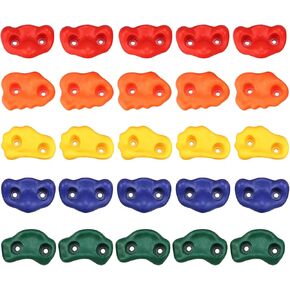 Yaegoo 25PCS Climbing Holds for Kids, Rock Wall Climbing Kit with Mounting Hardware, Climbing Rock Wall Holds for Indoor and Outdoor Playground Play Set