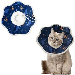 Cat Cone Collar Soft, Cat Cones to Stop Licking Wound Healing Adjustable & Waterproof, Cat Recovery Collar Lightweight Comfortable, Elizabethan Collar for Cats Puppies (Medium)