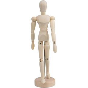 8 Inch Wooden Manikin Figure with Flexible Joints Posable Articulated Mannequin Human Drawing Model