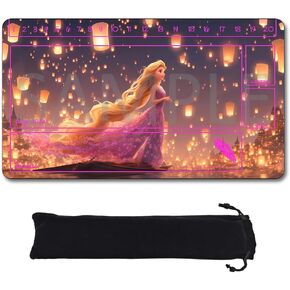 Lorcana Playmats متوافق مع حصيرة ألعاب 24 × 14 × 14 بوصة ، ومطاط غير انزلاق مع مناطق حصيرة وحقيبة تخزين مجانية （DIS23）