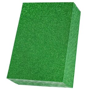 Salemar Green Green Glitter Eva Foam Sheets ، ورقة رغوة حرفية للمتألقات ذاتية اللصق لمشاريع DIY ، والزخارف ، وحرف عيد القديس باتريك ، 10 عبوات (أخضر)