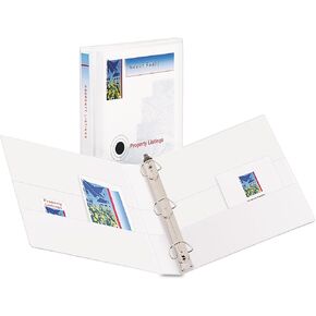 Avery 09301 View View Binder ، حلقات EZD بحجم 1 بوصة ، حجم الرسالة ، أبيض ، 1/EA