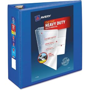 Avery 79814 Binder Duty View Binder مع قفل حلقات EZD 4 بوصة Cap Pacific Blue