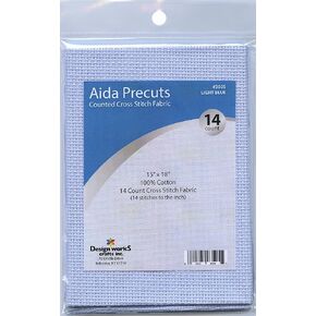 Design Works Crafts 14 Counted Cross Stitch-Light Pre-Cut Aida Fabric, Blue,Gold