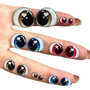 194-4 18 Pairs of 4mm Wide White & Black 3D Resin Eyes, Adhesive/Self-Adhesive – Perfect for Clay, Cold Porcelain, Sculpture, Polymer, EVA, Felt, Fabric, Plaster, Paper, Ceramics & More, Fantasy Eyes