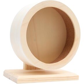 Wooden Non Run Disc Exercise Wheel for Hamsters Hedgehogs and Small Pets Pet Exercise Toy Small Natural Design