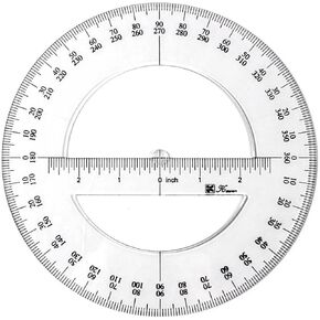 White 360 Degree Protractor Round Ruler Gauge Angular Drafting Tools Circle Protractor for School Education Office Classroom 6 Inch, Writing and Correction Supplies, Protractors