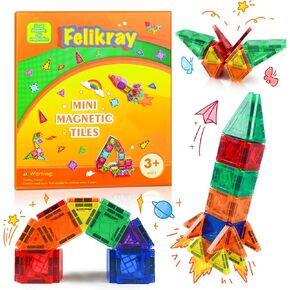 Mini Magnetic Tiles 42pcs, Kids Toys STEM Magnet Toys for Toddler Magnetic Blocks Building Toys Preschool Learning Sensory Montessori Toys for 3+ Year Old Boys and Girls Creativity Kids Toys