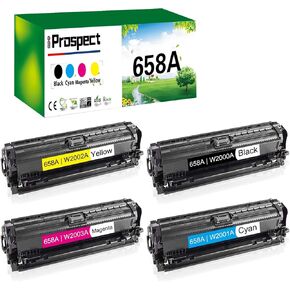 Remanufactured 658A Toner Cartridge 4 Pack Replacement for HP Color Enterprise M751 M751N M751DN Printer | W2000A W2001A W2002A W2003A